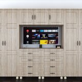 Dulap Dynasty Dormitor Sonoma 7 usi si 8 sertare cu spatiu pentru televizor